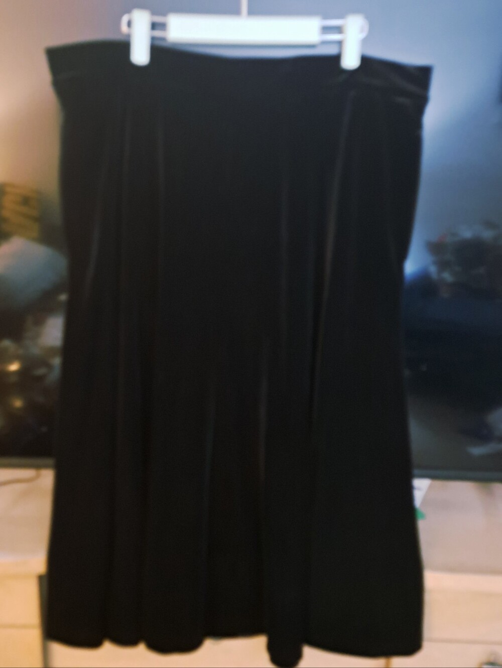 Lands End Plus Size Black Velvet Midi 16W / 18W